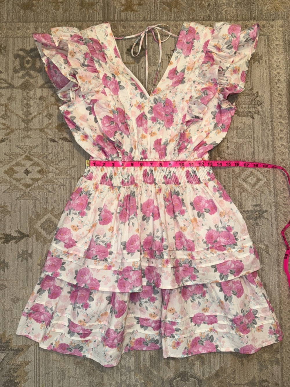 PINCH Pink Floral Ruffle Dress - Picture 9 of 10